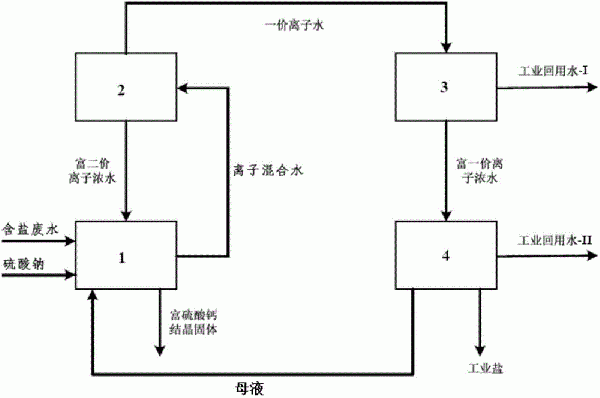 分離含鹽廢水中一價鹽和二價鹽的方法和系統與流程