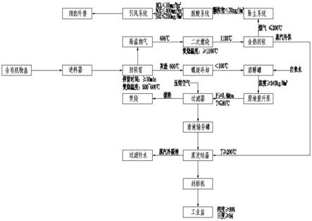含有機物廢鹽提純回收工業鹽的方法及系統與流程