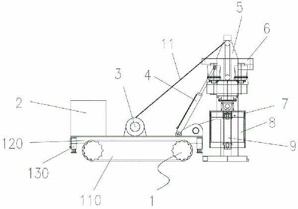 狹小空間內施工用干成孔鉆機的制作方法