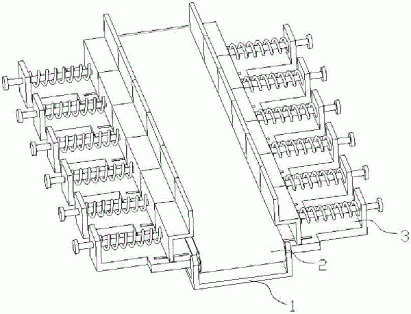 鏈板輸送機用防跑偏機構