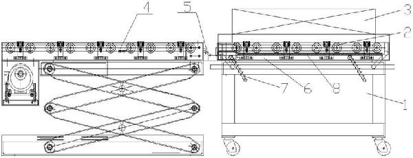 用于廢舊動力電池包上料的推車結構