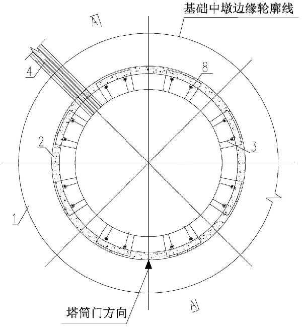 用于風力發電機組塔筒的齒輪加強型中空風機基礎結構