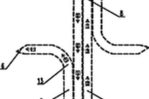 兩個左轉和直行“卜”字形分叉隧道的組合隧道