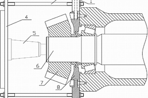 圓錐破碎機水平軸上的小傘齒專用拆卸工具