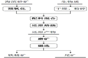 提高海濱砂礦還原產物金屬化率和精礦鐵品位的方法