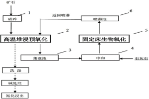 難處理金礦生物堆浸預氧化方法