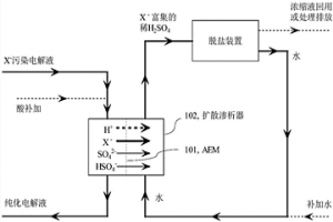 從硫酸體系電解液中選擇性去除一價陰離子雜質的方法