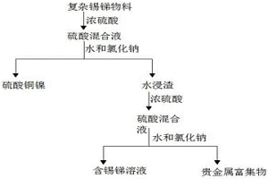 處理含銅鎳錫銻復雜物料的濕法處理工藝