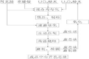 采用粉末冶金法進行中心開孔UO2燃料芯塊的制造方法
