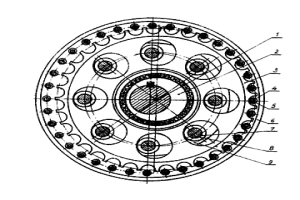 圓弧齒輪針輪行星嚙合傳動機構