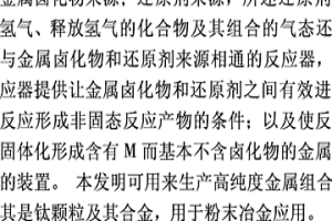通過還原金屬鹵化物生產金屬組合物的方法和裝置