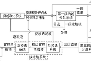 由鹽湖鹵水多級納濾分鹽生產提鋰母液的全膜分離方法