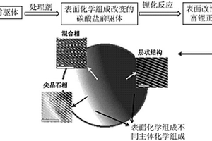 層狀富鋰正極材料的表面結構和化學組成同步調控方法