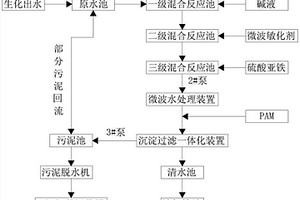 煤化工廢水處理深度去除CODcr處理系統及處理工藝
