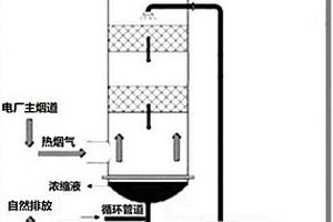 热烟气自然排放水循环的废水浓缩系统和方法