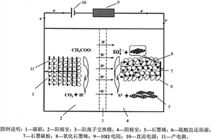 生物陰極還原生產石墨烯并去除硫酸鹽的方法