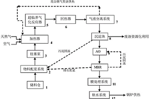 超臨界水氣化法聯合生物法處理高濃度難降解有機危險廢棄物的零排放處理系統