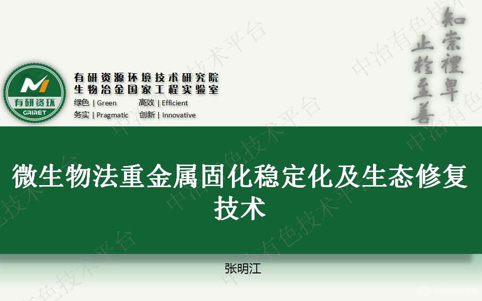 微生物法重金属固化稳定化及生态修复技术