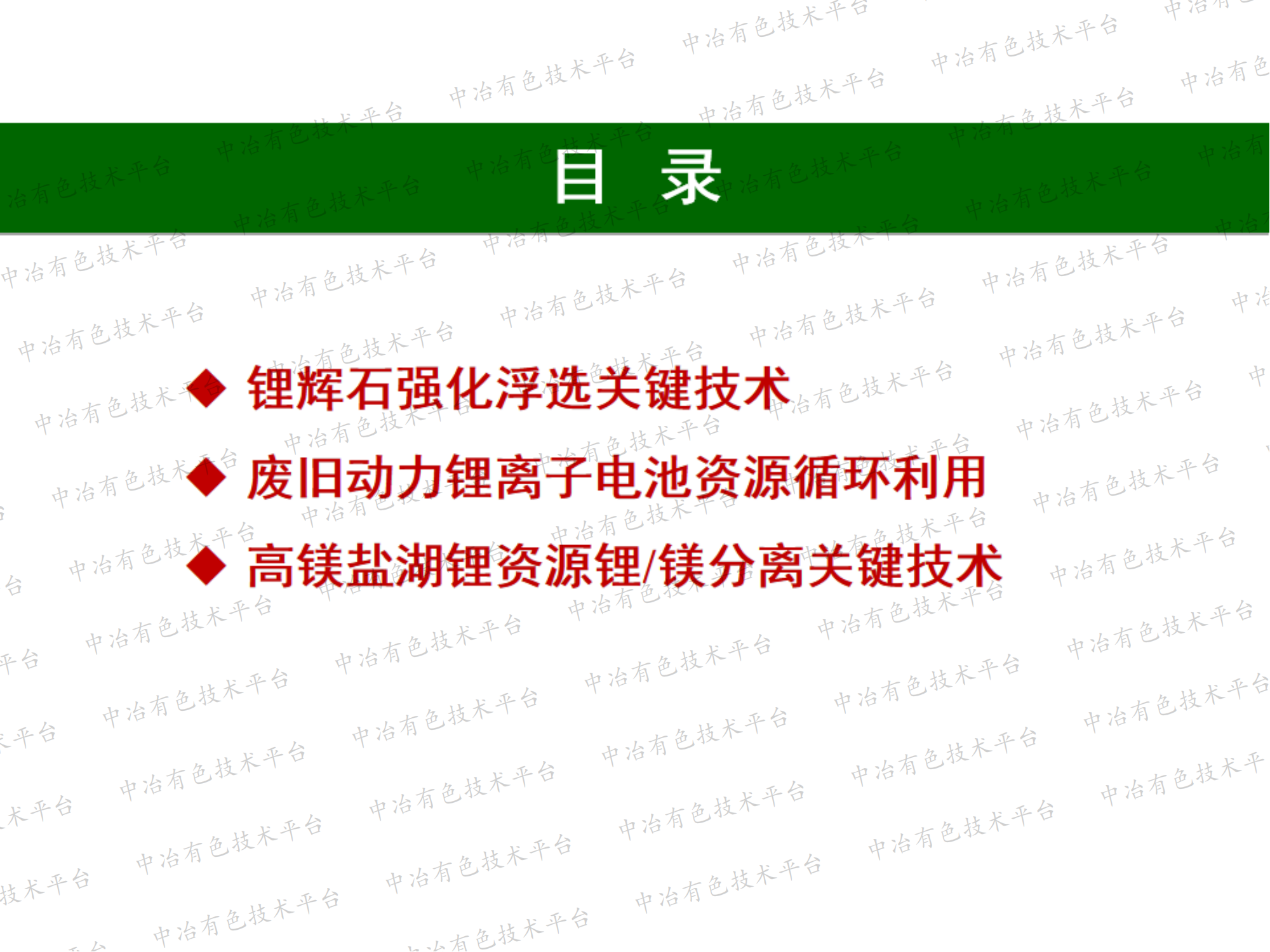 锂资源综合利用关键技术