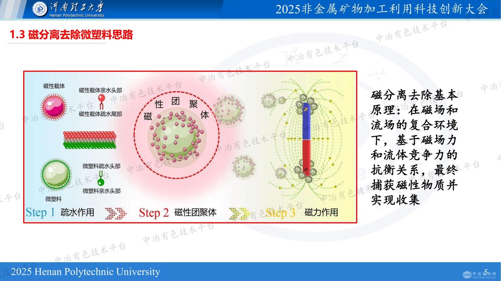 磁性负载粘土类矿物改性强化磁力去除水中微塑料技术