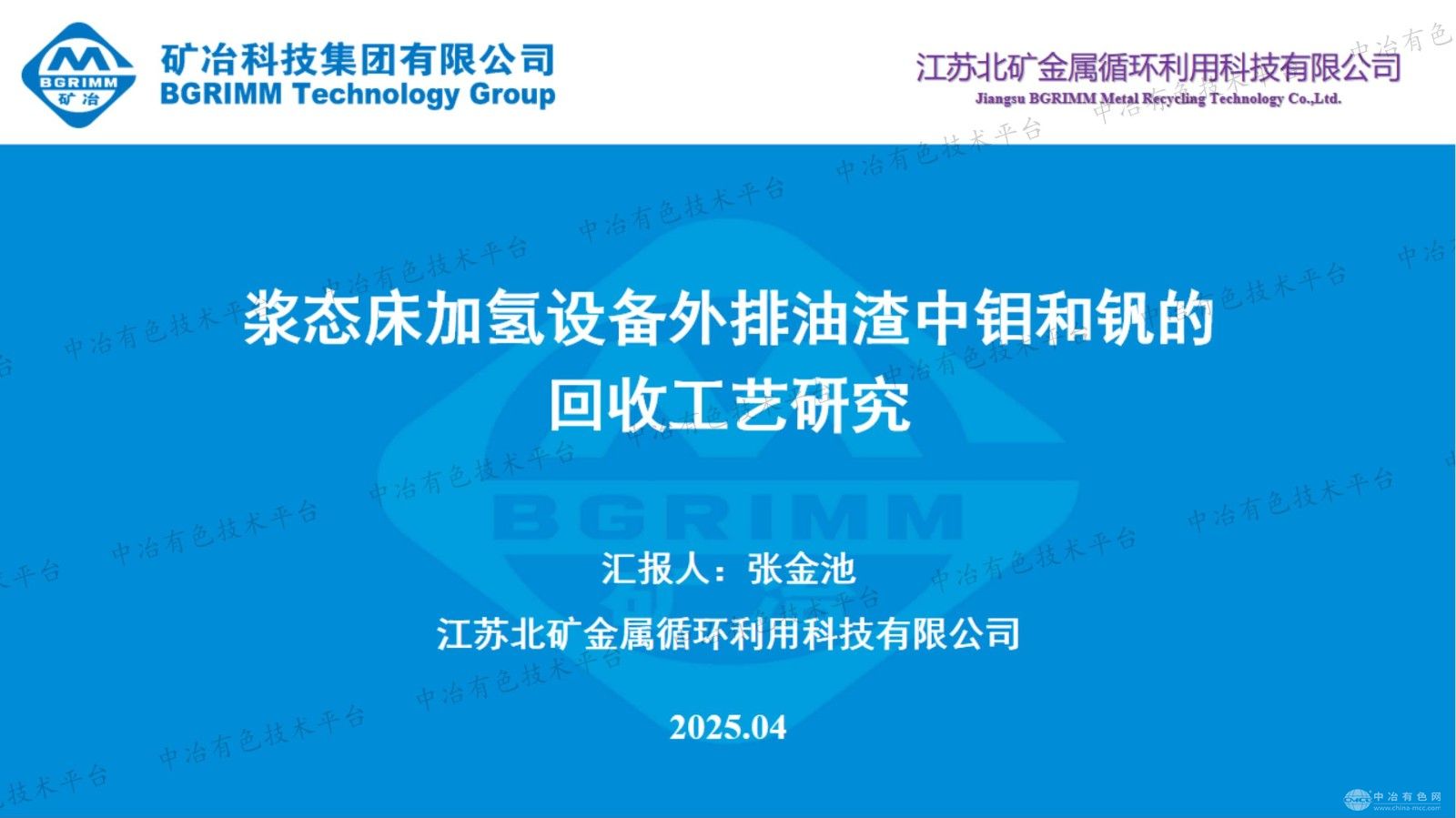 浆态床加氢设备外排油渣中钼和钒的回收工艺研究